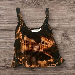 Calvin Klein Black and Orange Women's Top